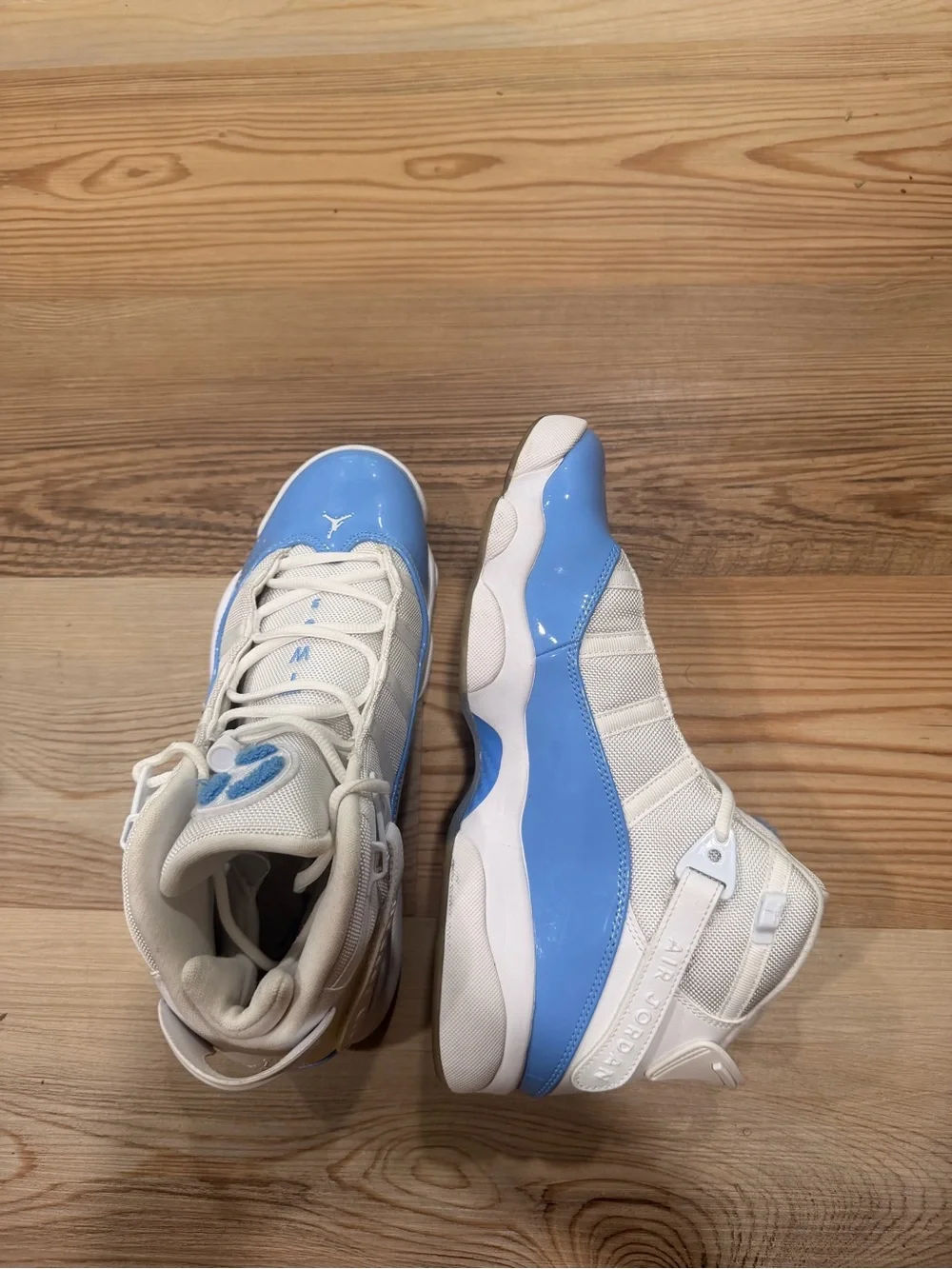 Air Jordan 6 Rings White and Carolina Blue Sneakers